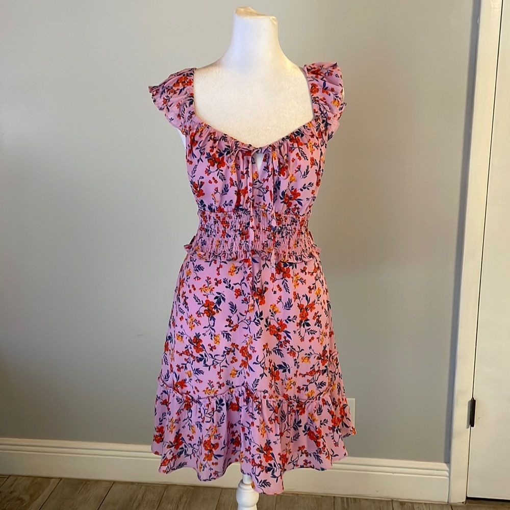 [Buddy Love] Pink Floral Mini Dress - Size Large